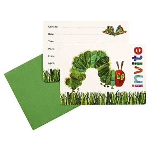 Eric Carle caterpillar invitations/envelopes NEW - Picture 2 of 7